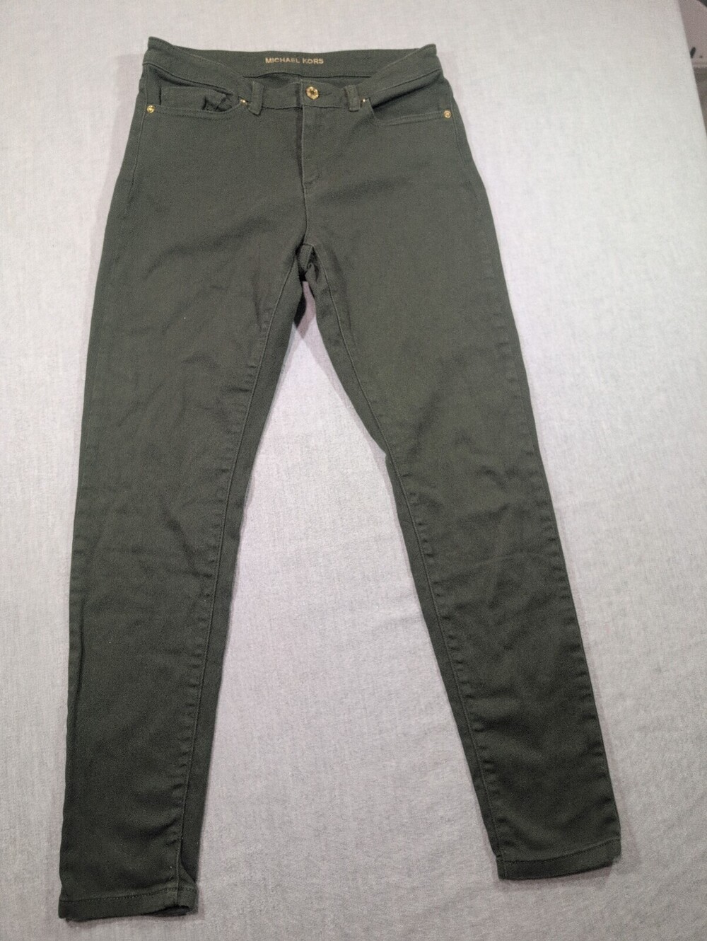 Michael Kors Izzy Skinny Women's Green Pants Size 8
